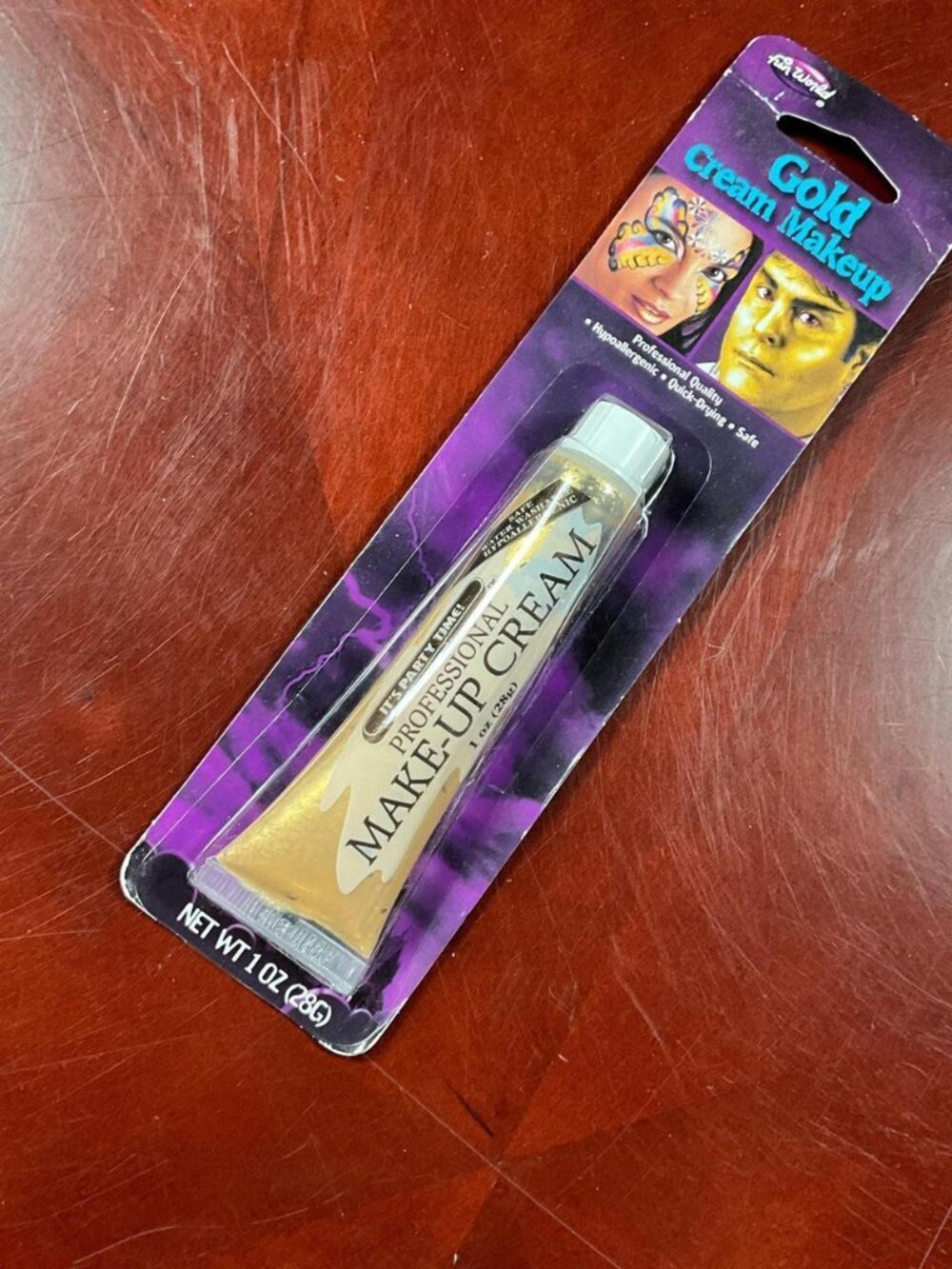Fun World Gold Cream Makeup Tube 1oz Face Paint Halloween FX Costume Cosplay SFX